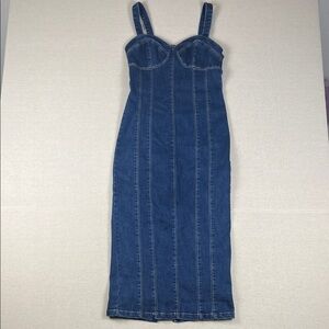 Vici Classic Blue Denim Bustier Dress
Size: Medium